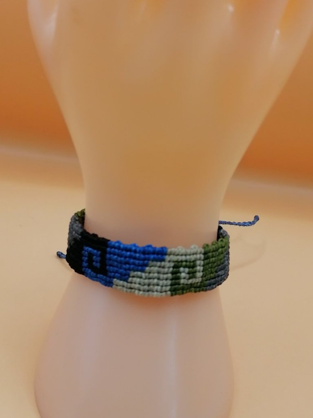 Macrame Bracelet with Andean Inca Labyrinth Design